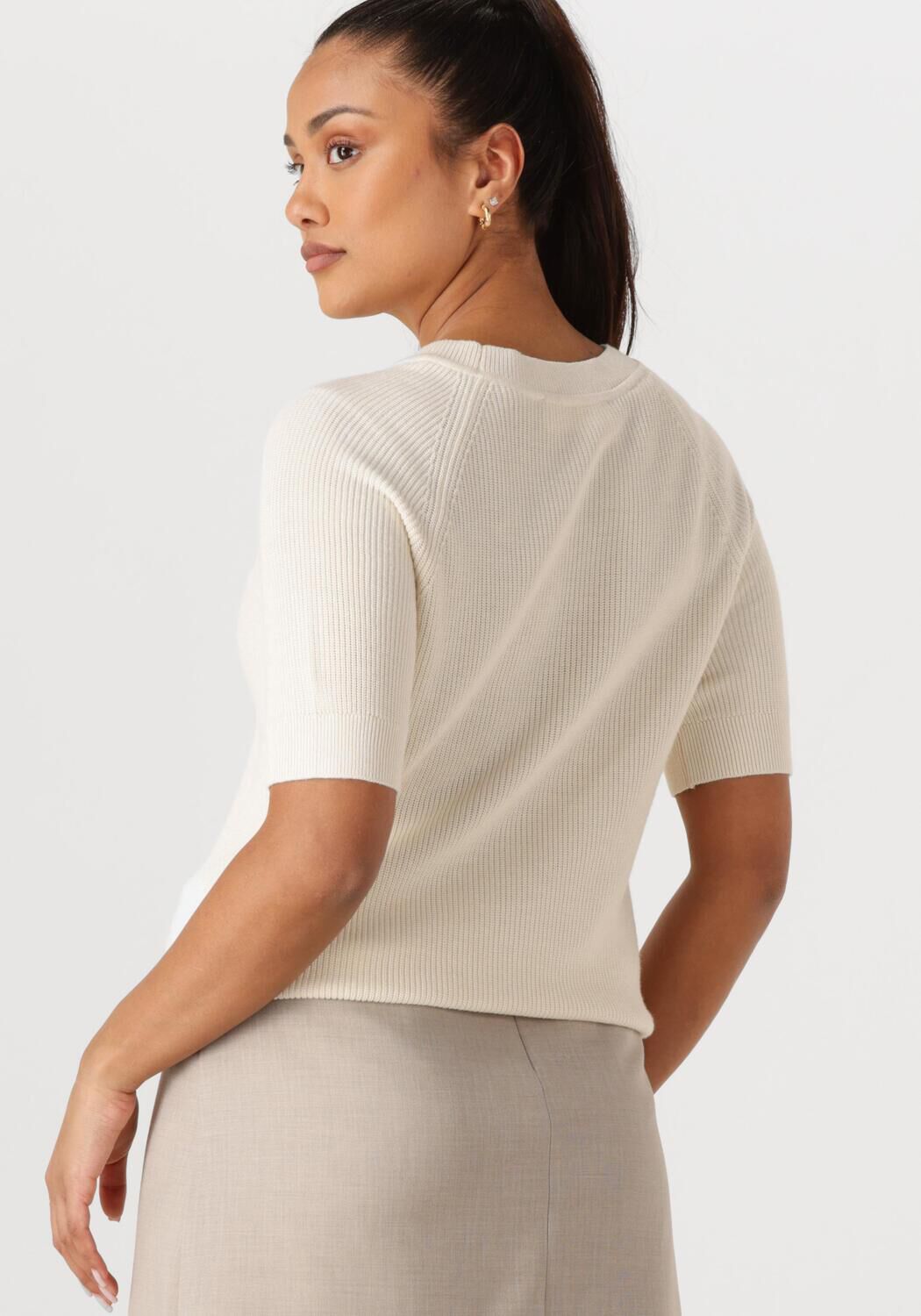 SELECTED FEMME Dames Tops & T-shirts Slfelinna New Ss Knit Top Beige