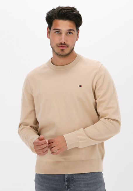 Beige TOMMY HILFIGER Trui 1985 CREW NECK SWEATER - large