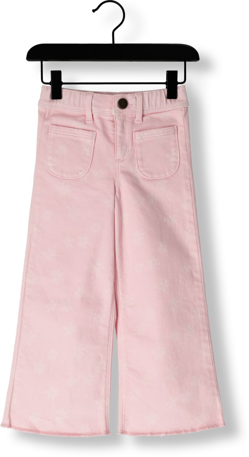 Sproet & Sprout Meisjes Broeken Flare Denim Pants Daisies Print Roze