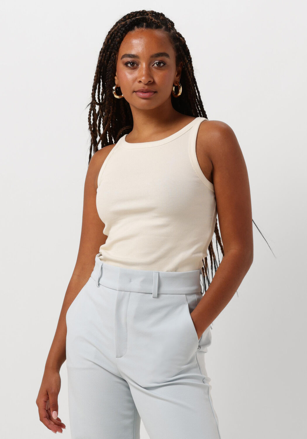 GESTUZ Dames Tops & T-shirts Drewgz Sl Top Gebroken Wit