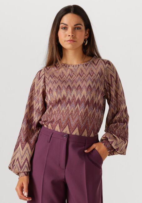 Multi SUMMUM Top TOP LONG SLEEVE ZIG ZAG LUREX - large