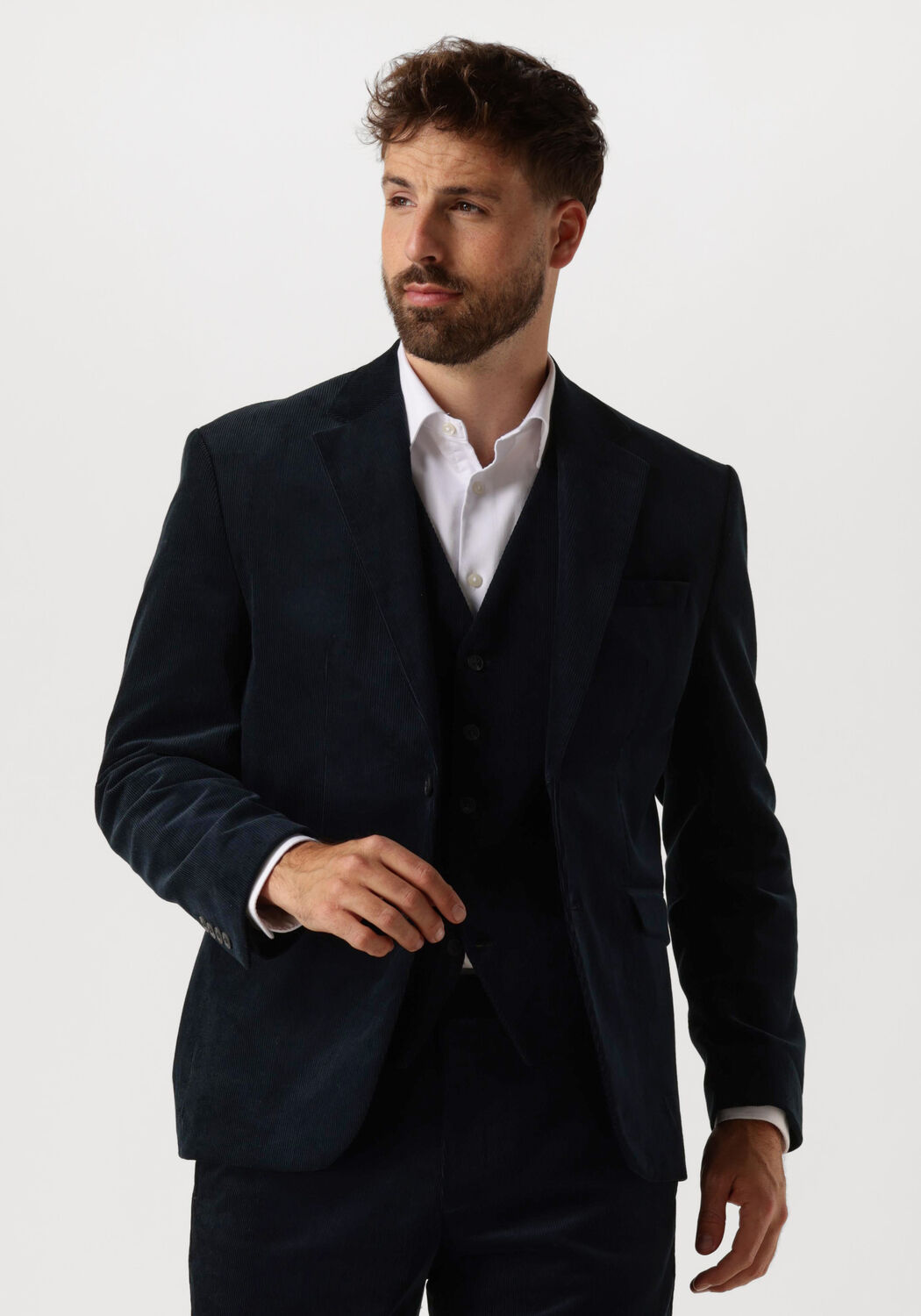 SELECTED HOMME Heren Colberts Slhreg-duca Corduroy Donkerblauw