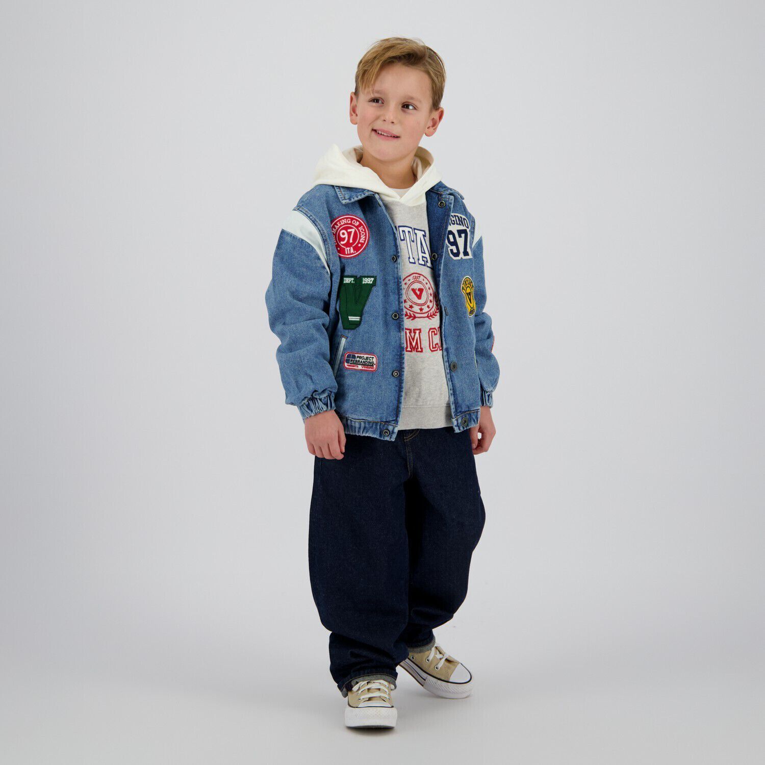 Lichtblauwe VINGINO Spijkerjas FIGO BADGE - large