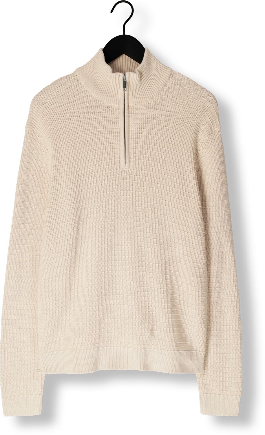 SELECTED HOMME Heren Truien & Vesten Slhtheo Ls Knit Structure Half Zip Beige