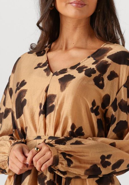 Camel MSCH COPENHAGEN Mini jurk MSCHNILLA ROMINA SHORT DRESS AOP - large