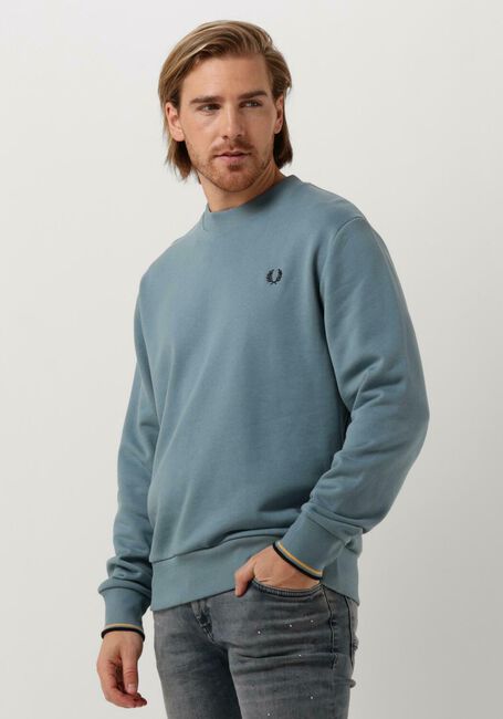 Blauwe FRED PERRY Sweater CREW NECK SWEATSHIRT - large
