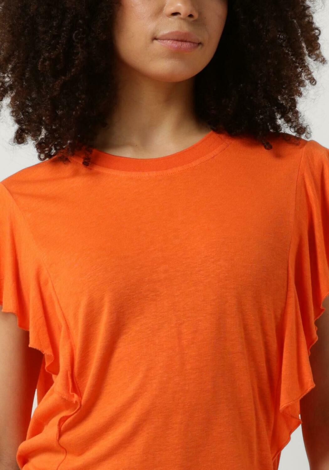 MOS MOSH Dames Tops & T-shirts Flounce Tee Koraal