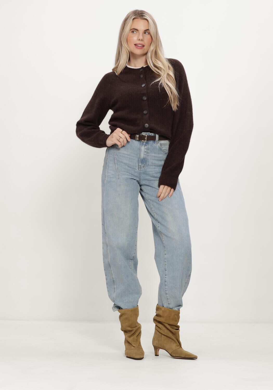 Y.A.S. YAS Dames Truien & Vesten Yasjohi Ls Wool Blend Cardigan Bruin