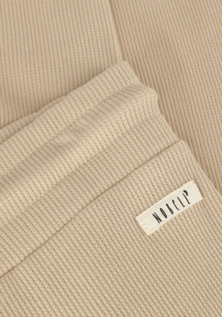 Beige NOBELL Flared broek SADY WAFFLED RIB JERSEY FLARED PANTS - large