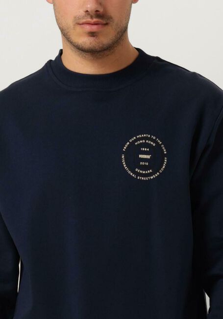 Donkerblauwe WOODBIRD Sweater WBJACS CIRCEL CREW - large