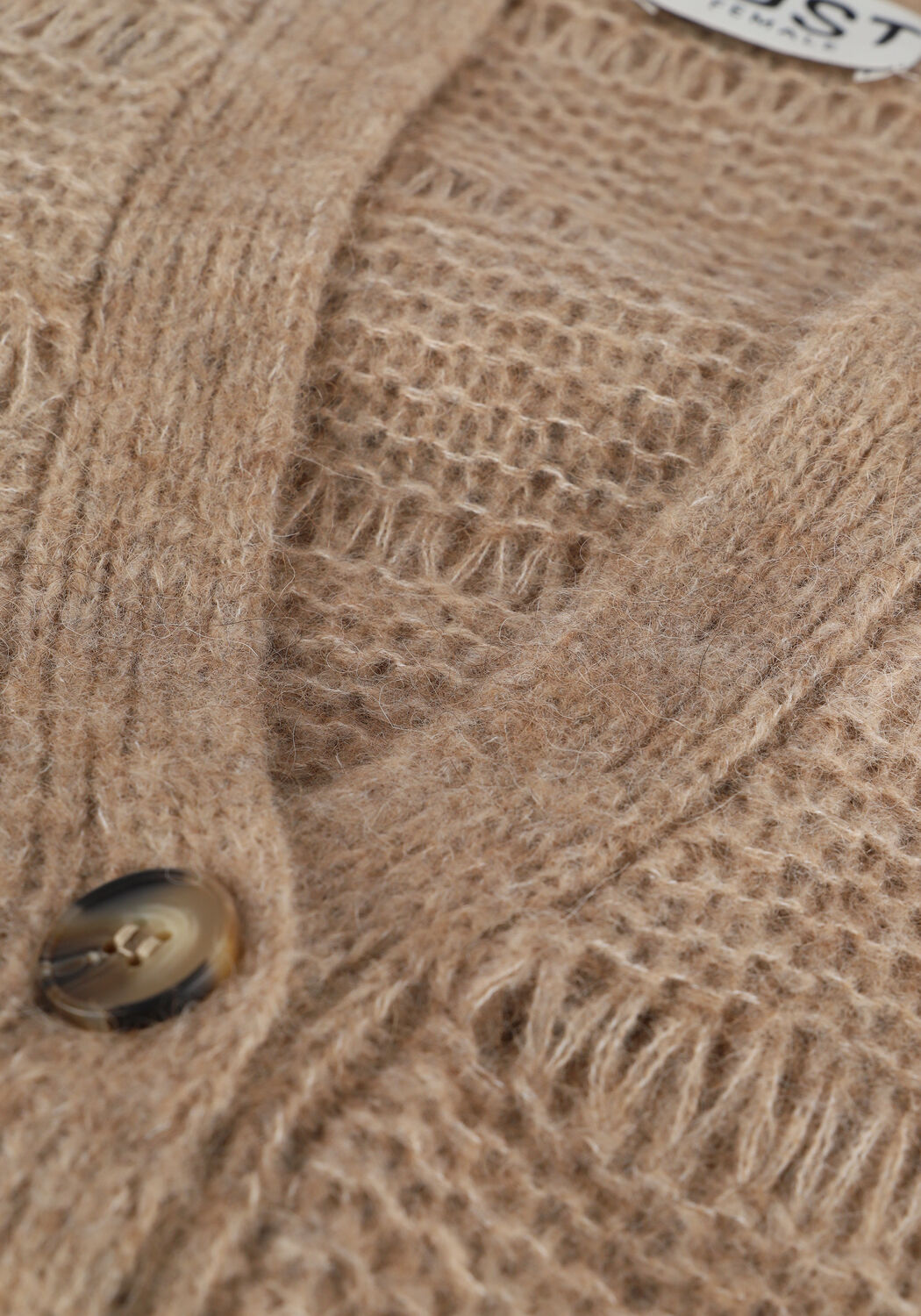 Beige JUST FEMALE Vest SAGI KNIT CARDIGAN - large