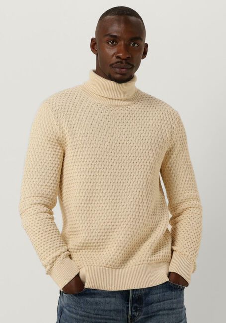 Creme SELECTED HOMME Coltrui REMY LS KNIT ALL STU ROLL NECK W CAMP - large