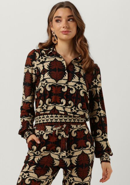 Bruine VANILIA Blouses PALM BOW BLOUSE - large