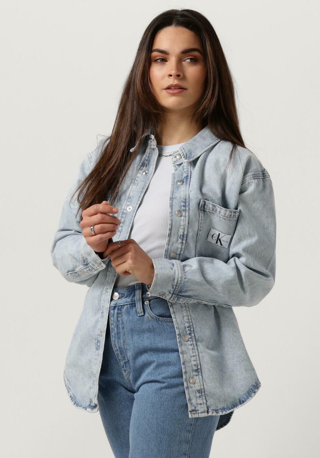 CALVIN KLEIN Dames Tops & T-shirts Dad Denim Shirt Blauw