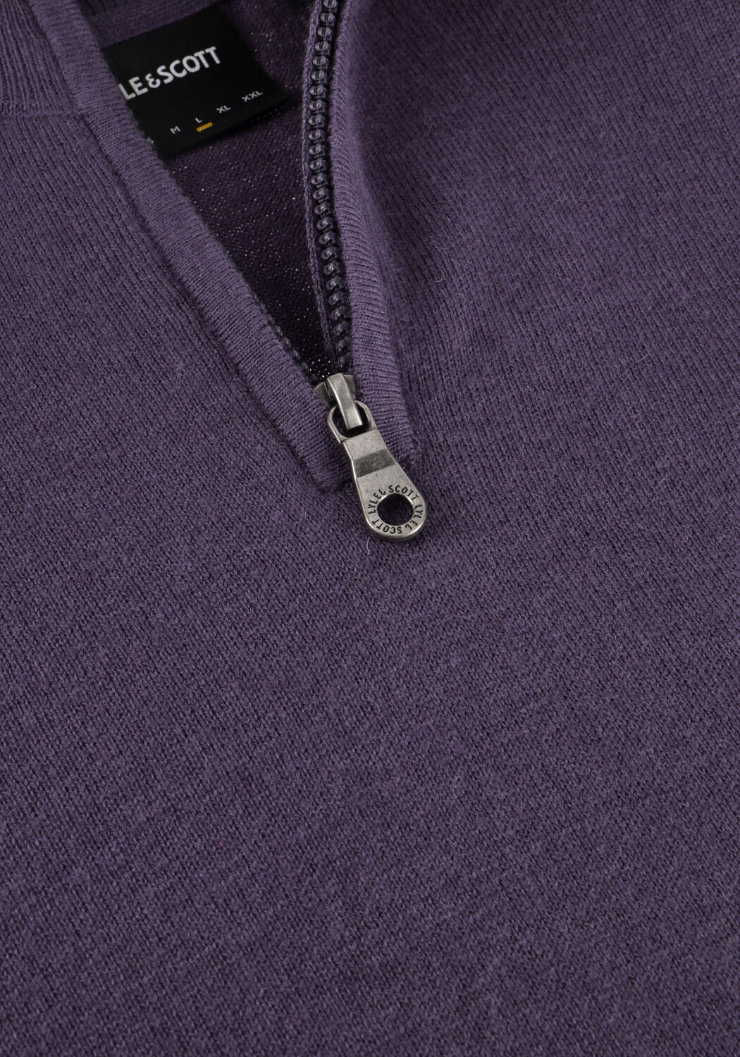 Paarse LYLE & SCOTT Trui COTTON MERINO QUARTER ZIP JUMPER - large