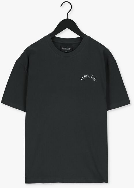 Zwarte COLOURFUL REBEL T-shirt TENNIS COURT BASIC TEE - large