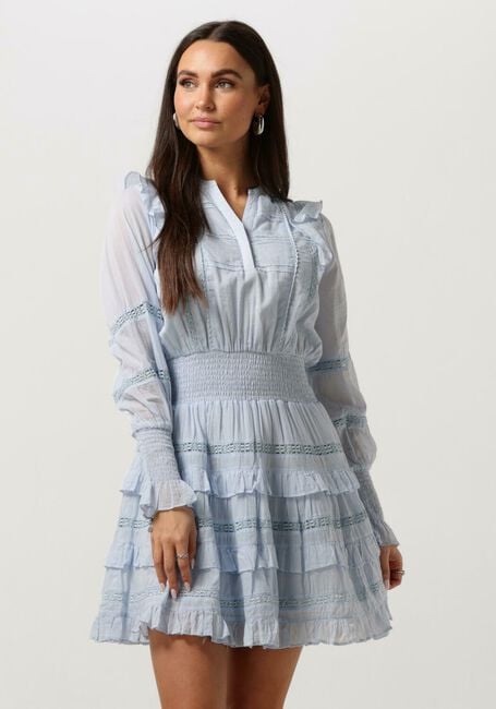 Lichtblauwe NOTRE-V Mini jurk VOILE DRESS - large