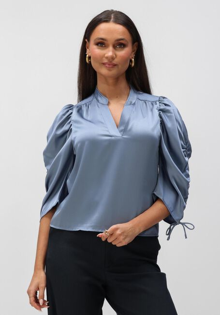 Blauwe NEO NOIR Blouses ALVIRA DRAPY SATIN BLOUS - large