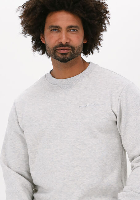 Grijze COLOURFUL REBEL Sweater UNI MELANGE SLIT SWEAT - large