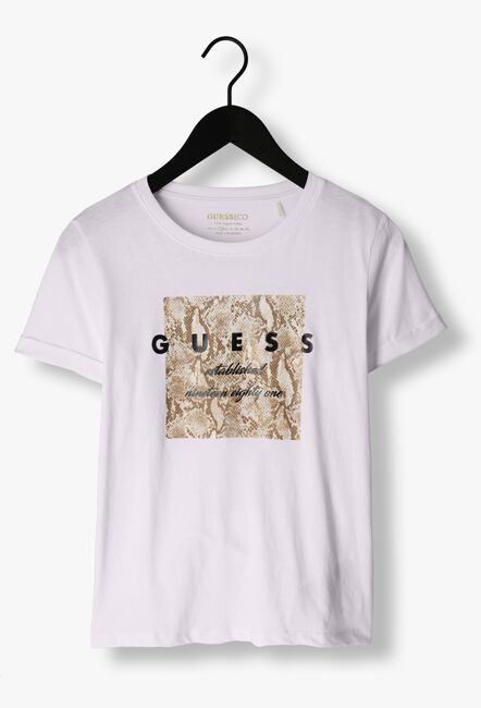 Witte GUESS T-shirt SS RN PYTHON TEE - large