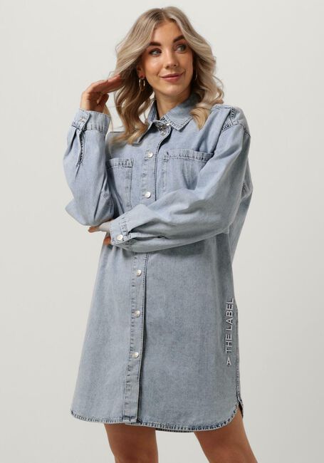 Blauwe ALIX THE LABEL Mini jurk LADIES WOVEN DENIM BLOUSE DRESS - large