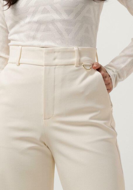 Creme VANILIA Wijde broek TAILORED TWILL MET RING - large