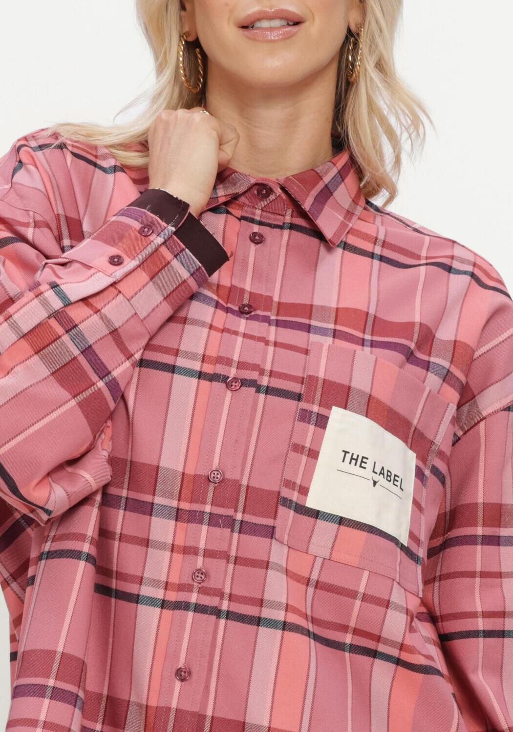 Oranje ALIX THE LABEL Blouses LADIES WOVEN CHECK BLOUSE - large