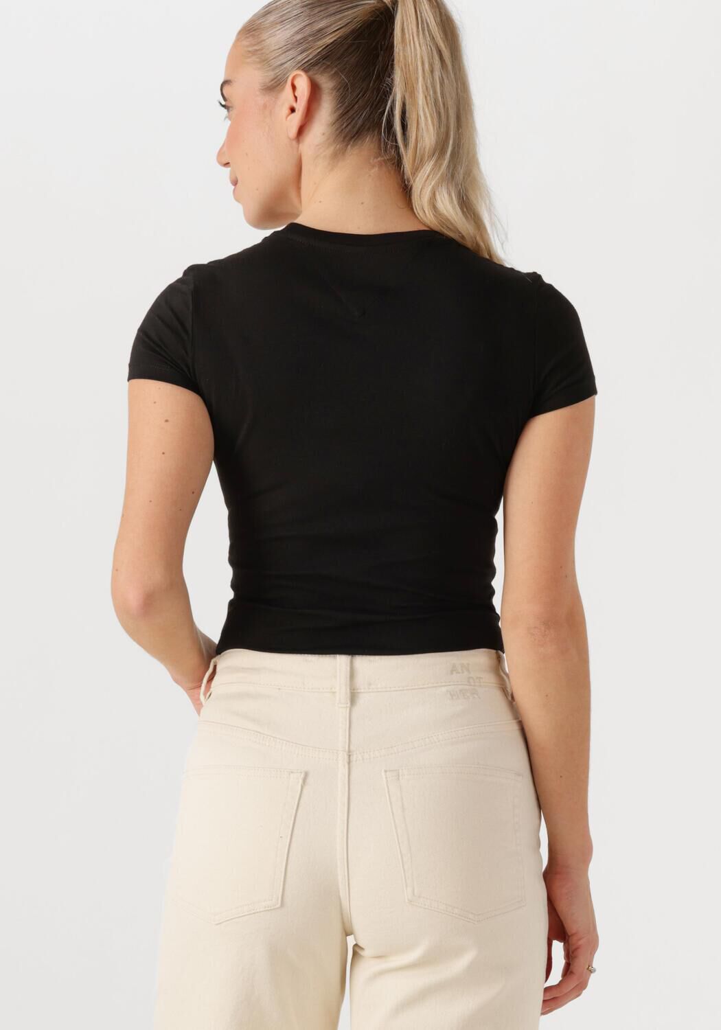 TOMMY JEANS Dames Tops & T-shirts Tjw Slim Essential Logo 2 Tee Zwart
