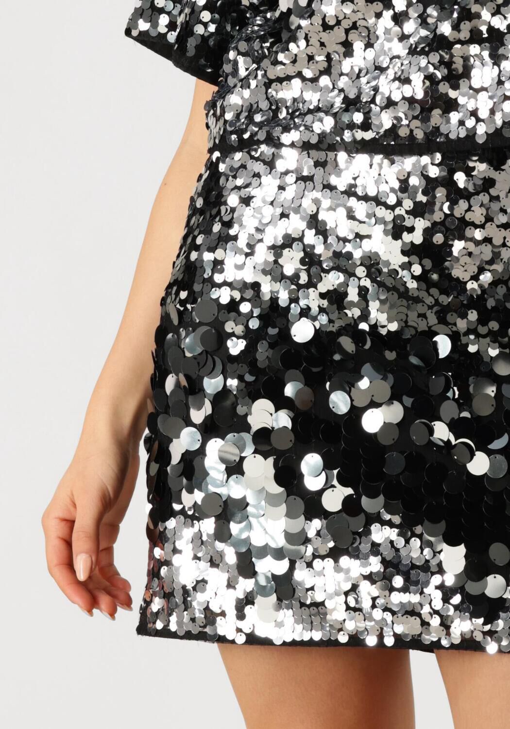SELECTED FEMME Dames Rokken Slftana Hw Short Sequins Skirt Zilver