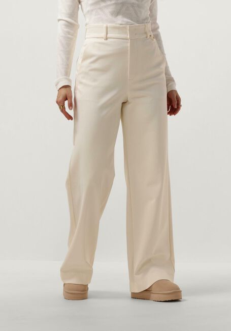 Creme VANILIA Wijde broek TAILORED TWILL MET RING - large