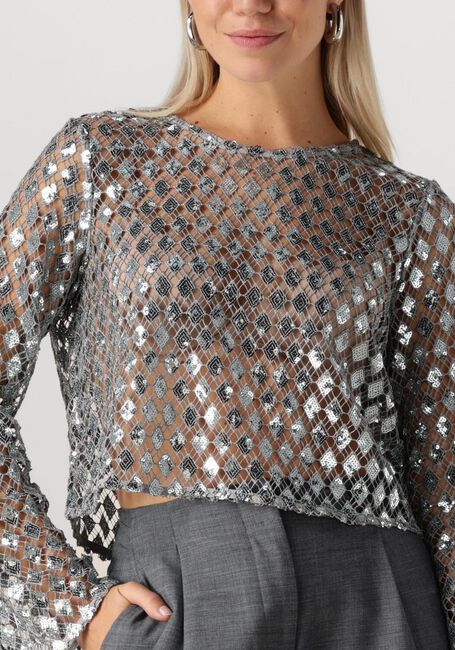 Zilveren OBJECT Top OBJGITTE LO L/S TOP 136 - large