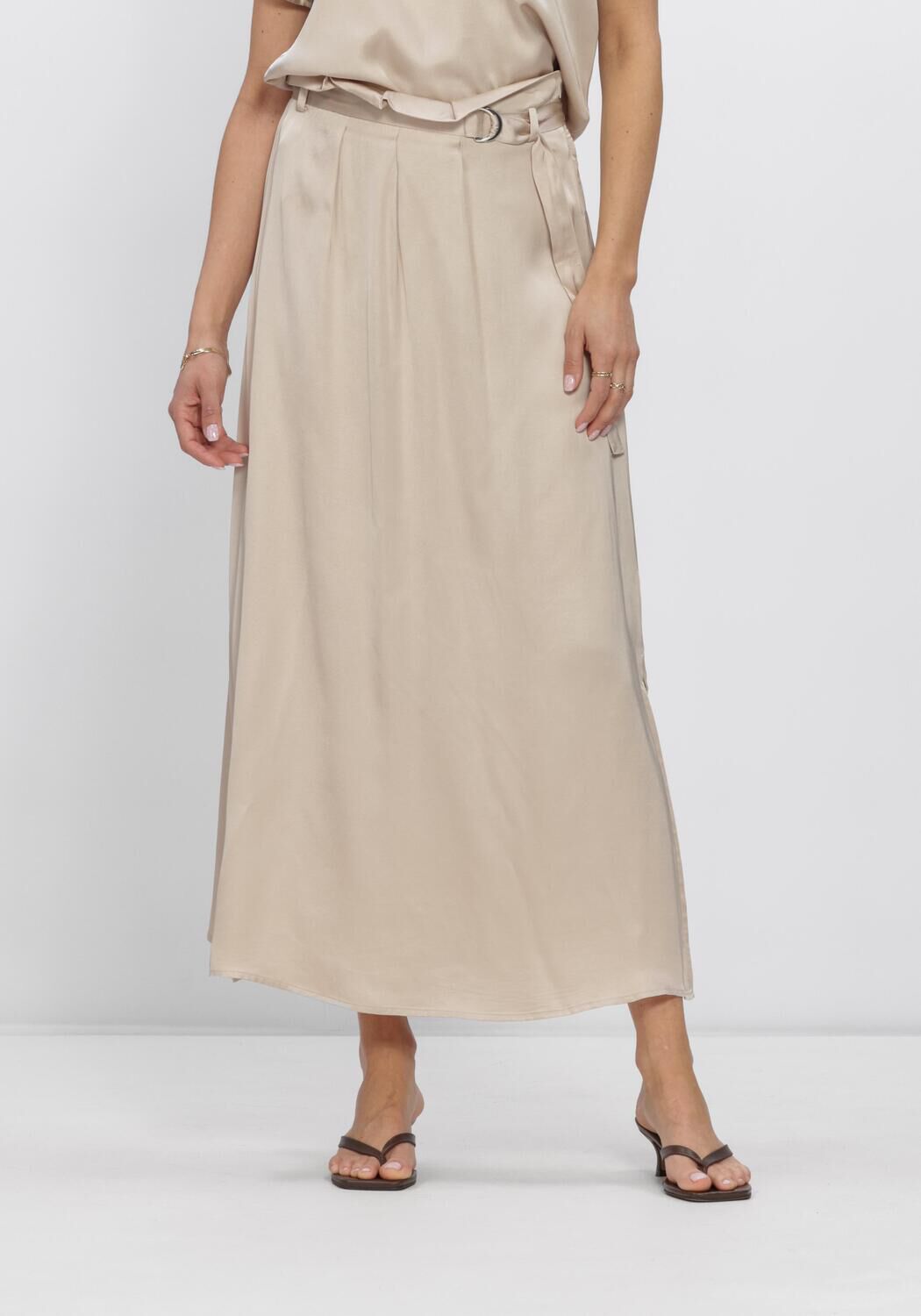 Beige BRUUNS BAZAAR Midirok WECKIABBSURINA SKIRT - large