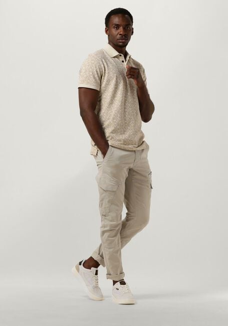 Beige PME LEGEND Polo SHORT SLEEVE POLO FINE PIQUE ALL OVER PRINT - large