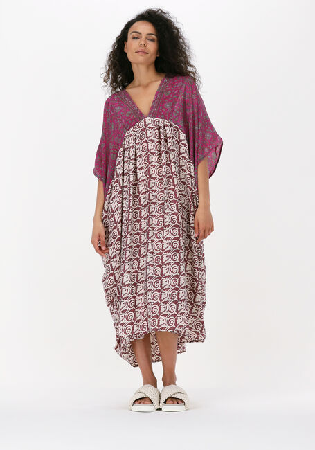 Paarse SISSEL EDELBO Midi jurk MADONNA MIX CAFTAN - large
