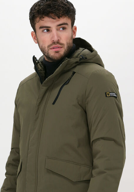 Olijf NATIONAL GEOGRAPHIC  HOODED COAT - large