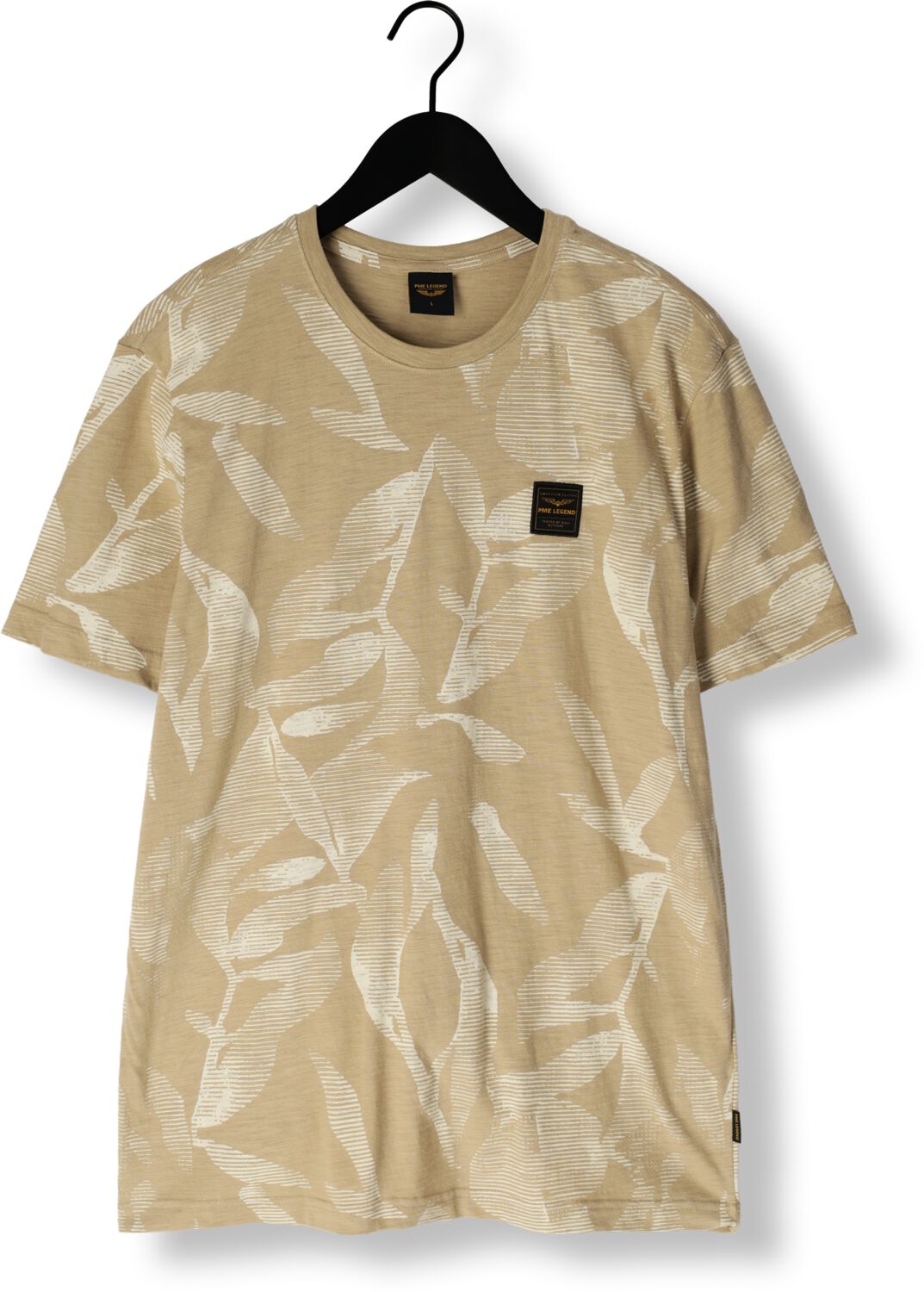 PME LEGEND Heren Polo's & T-shirts Slub Jersey Aop Beige