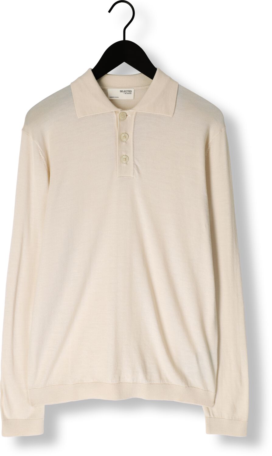 SELECTED HOMME Heren Truien & Vesten Slhtray Ls Knit Merino Polo Beige