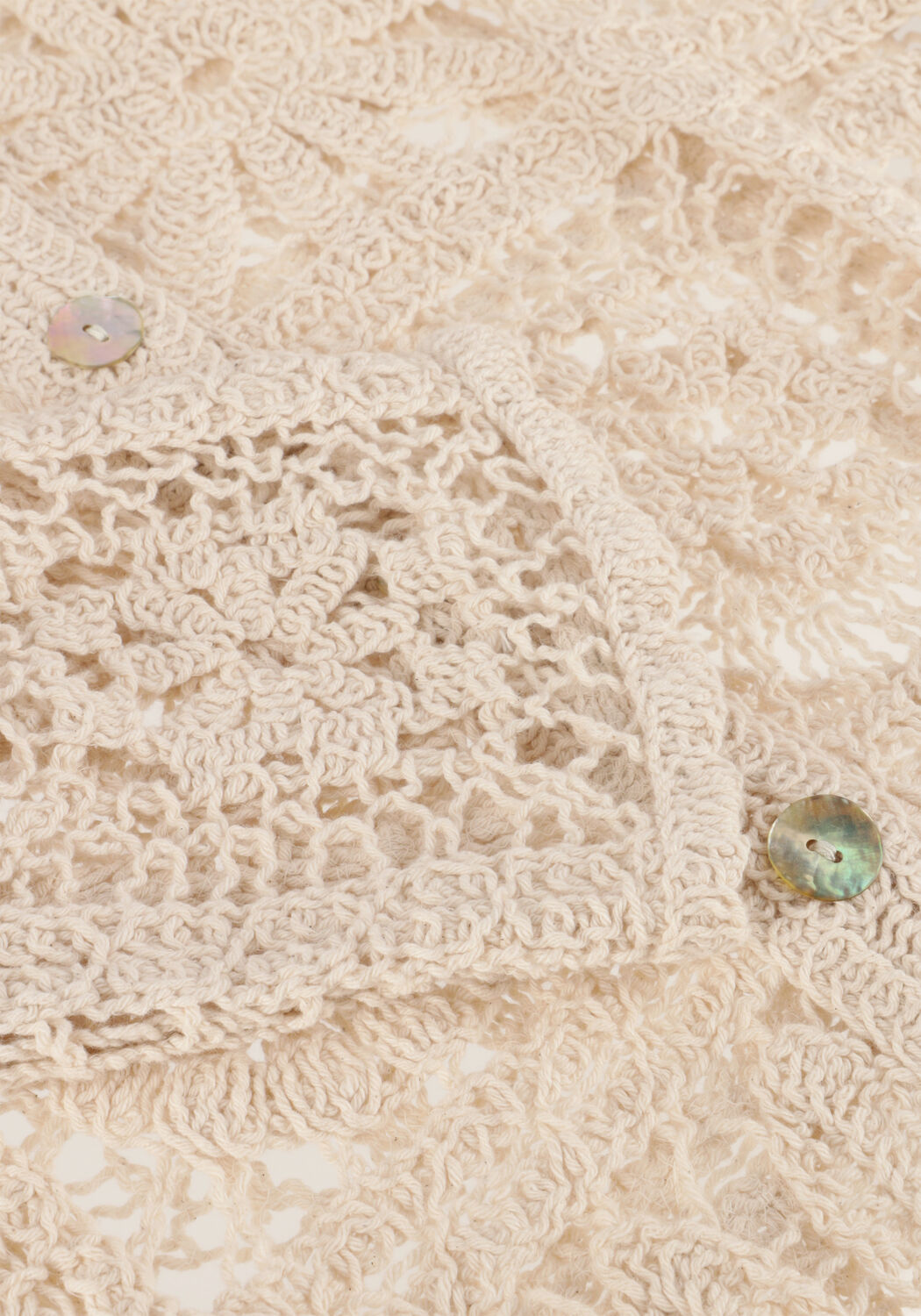 Ecru SUMMUM Blouses SHORT CARDIGAN FLOWER CROCHET KNIT - large