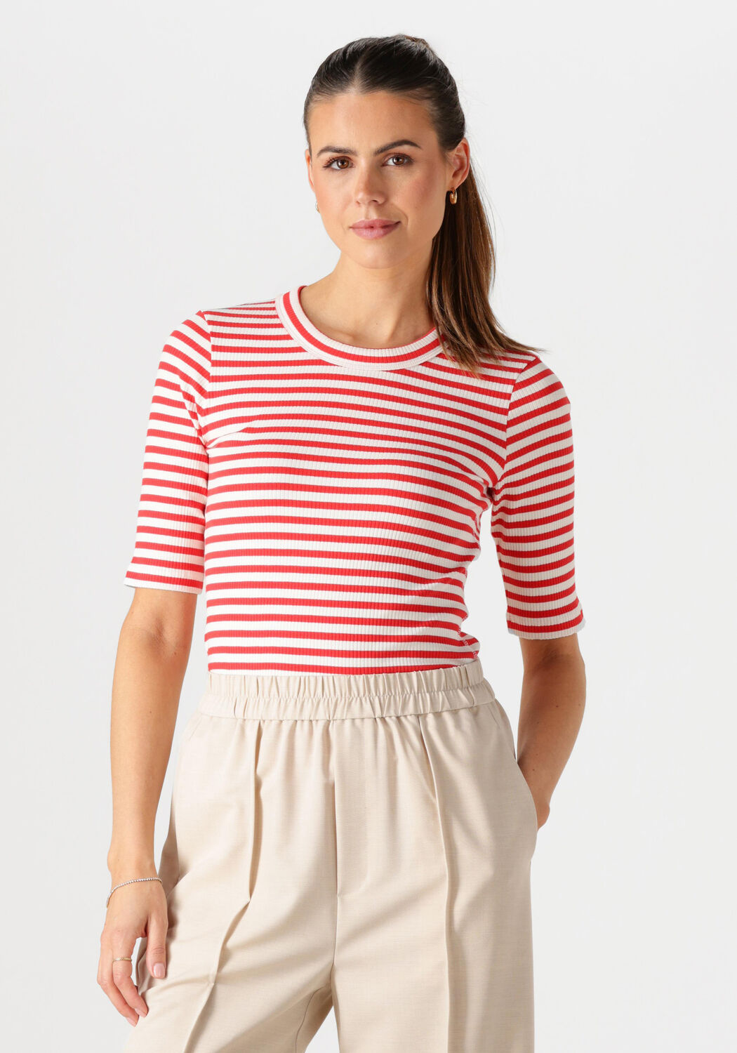INWEAR Dames Tops & T-shirts Dagnaiw Striped T-shirt Rood