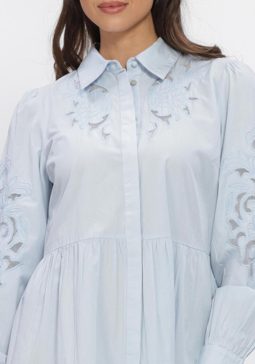 Blauwe Y.A.S. Mini jurk YASZIMIA LS SHIRT DRESS - large