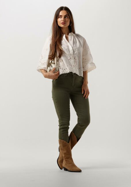 Witte SCOTCH & SODA Blouses CROP SHIRT WITH BRODERIE ANGLAISE IN ORGANIC COTTON - large