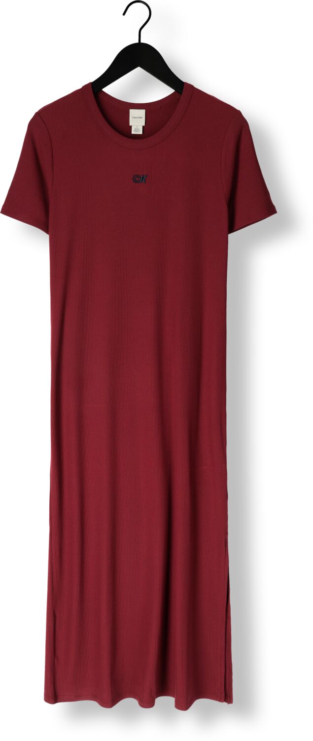 CALVIN KLEIN Dames Jurken A- Modal Rib Ss Dress Rood