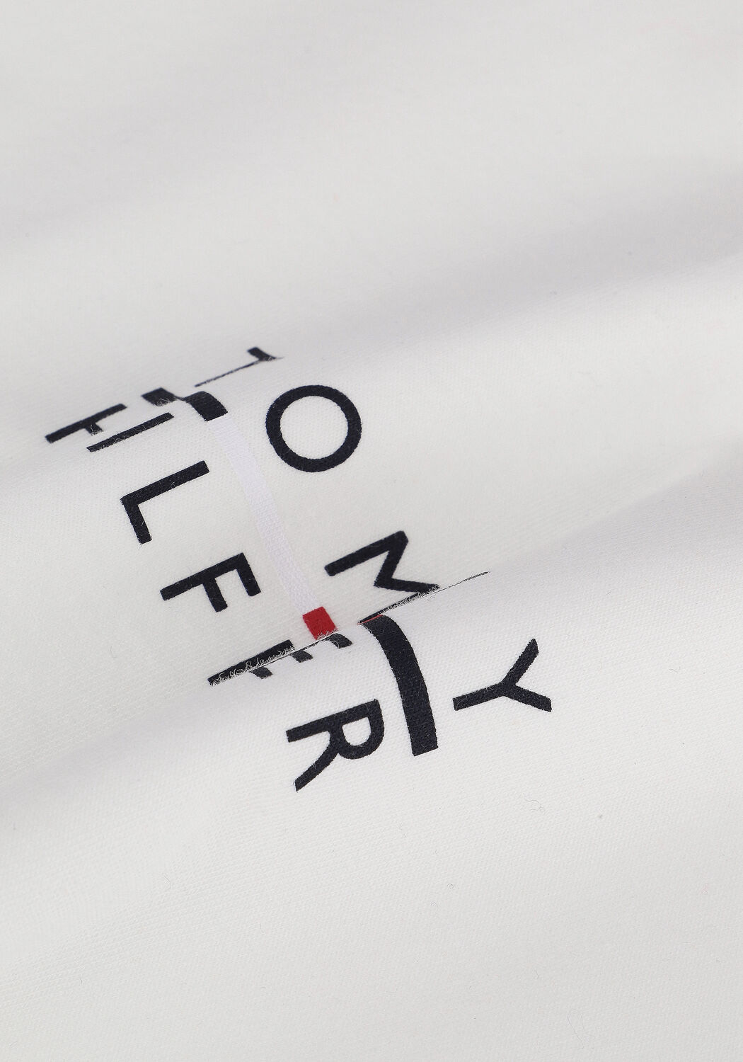 Witte TOMMY HILFIGER T-shirt SQUARE LOGO TEE - large