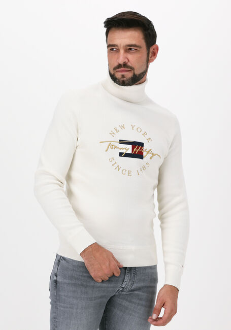 Gebroken wit TOMMY HILFIGER Coltrui ICON STRUCTURE ROLL NECK - large