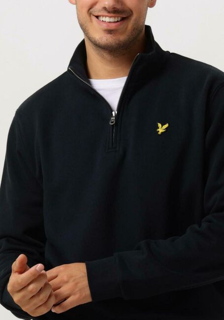 Donkerblauwe LYLE & SCOTT Trui QUARTER ZIP SWEAT - large