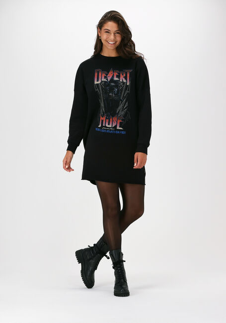 Zwarte COLOURFUL REBEL Mini jurk DESERT MUSE DROPPED SHOULDER S - large