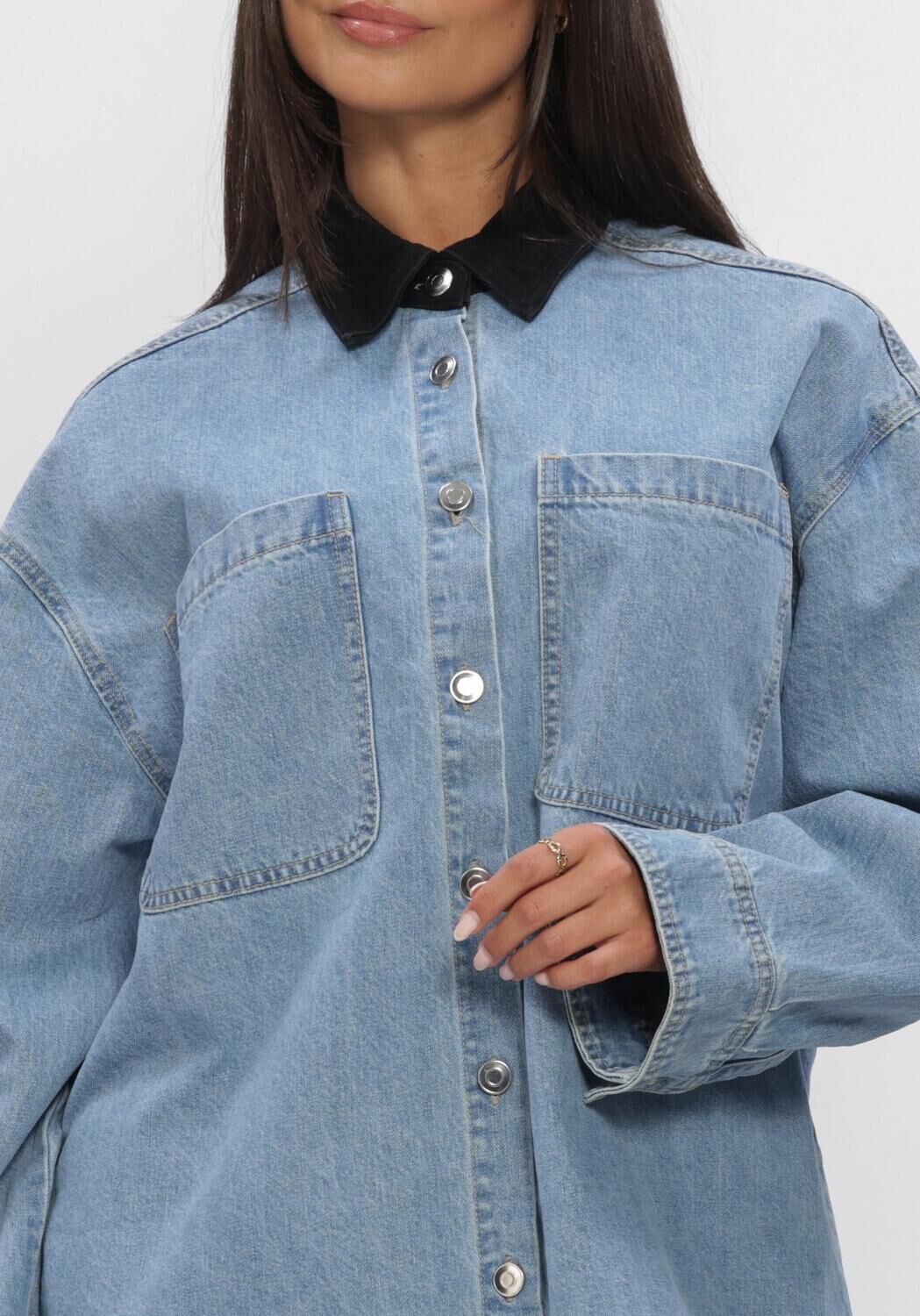 Lichtblauwe EDITED Blouses AMBER SHIRT - large