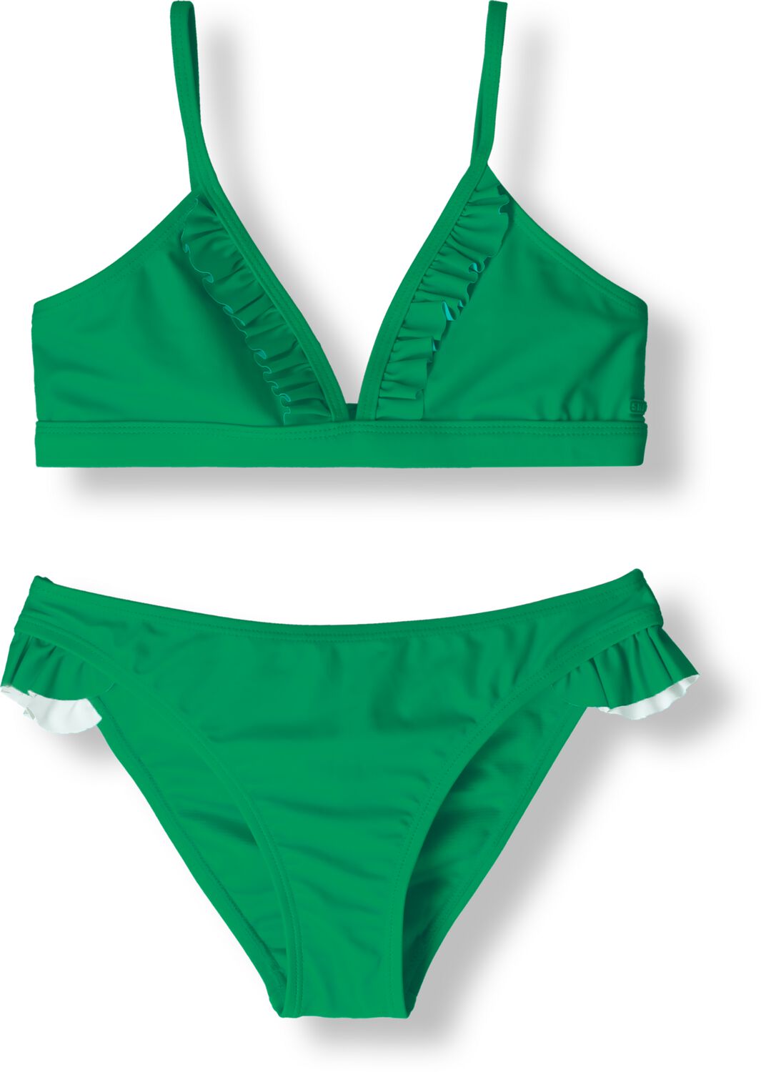 Shiwi triangel bikini Blake met ruches groen Meisjes Gerecycled polyester 122 128