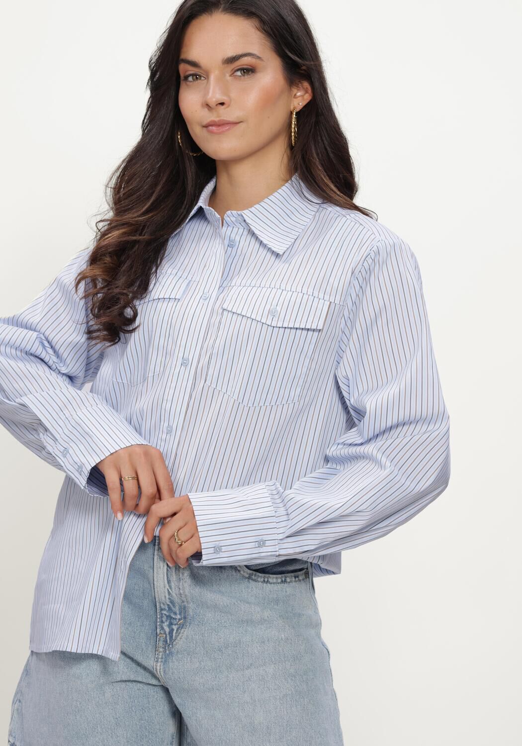 Lichtblauwe NOTRE-V Blouses NV-IRMA - large