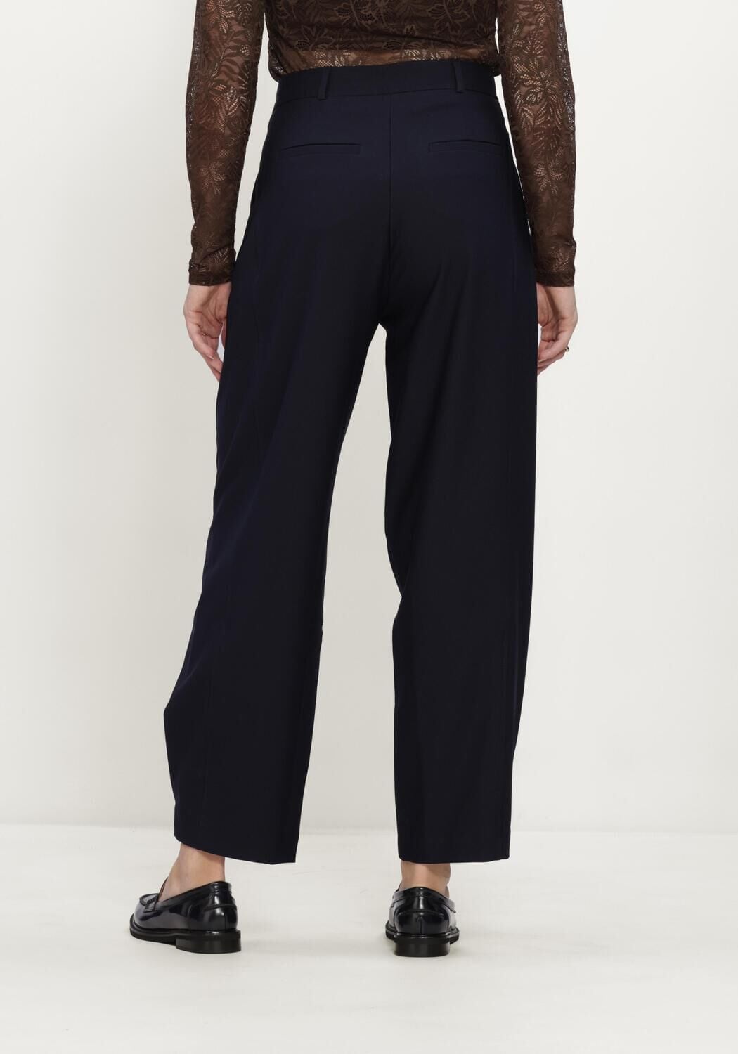 Donkerblauwe AIMEE THE LABEL Broeken COLOMBIAW6 TROUSER - large
